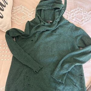 Aqua Brand Cashmere Green Speckled Hoodie/Sweatshirt